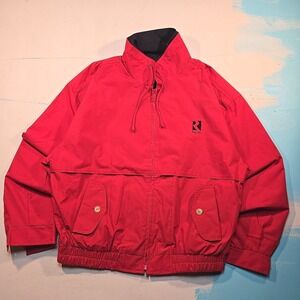 Vtg 90s Gear For Sports Mens L Red Sailing Jacket Windbreaker Ralcorp Logo CRISP